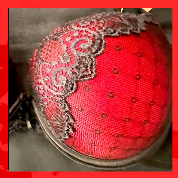 New! SPREE INTIMATES padded BRA 36C. Burgundy with black lace. - Picture 2 of 5